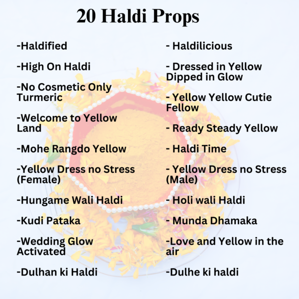 20 Haldi Props