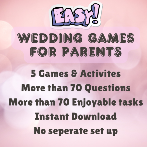 Instant Download Wedding Game for Parents