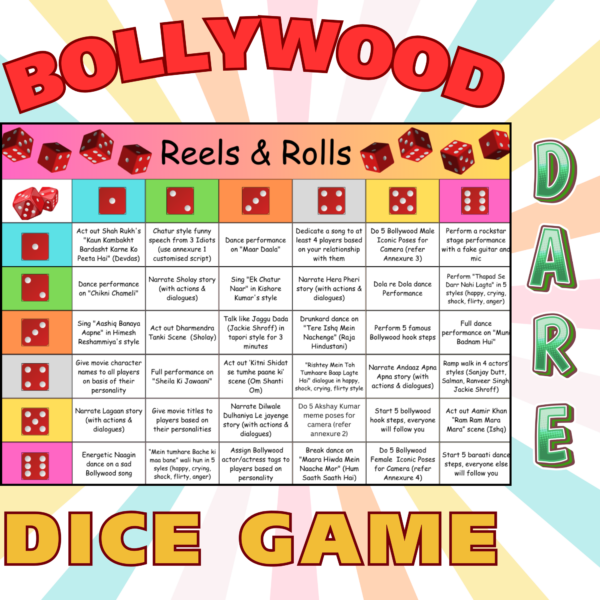 Bollywood Dare Dice Game