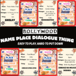 Bollywood Game - Name Place Dialogue Thing