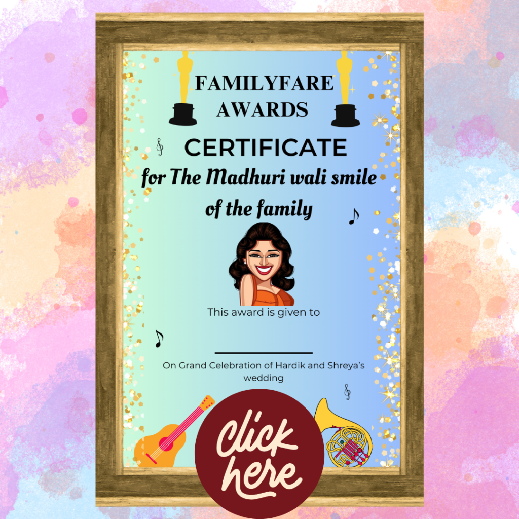 Bollywood Theme Certificates & Awards